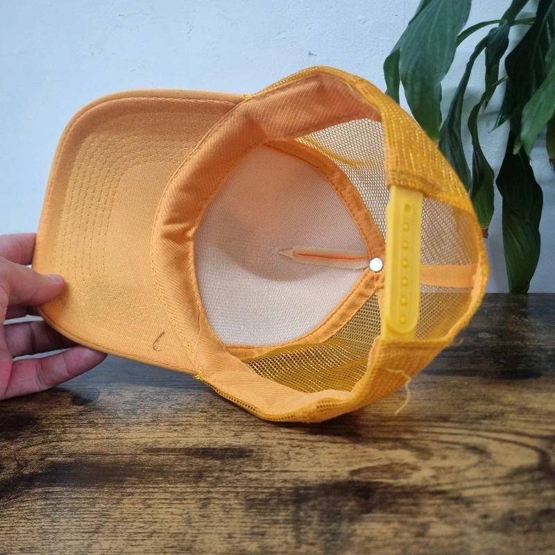 Vintage American Trucker Hat Snapback cap one size adjustable mustard yellow the barnyard