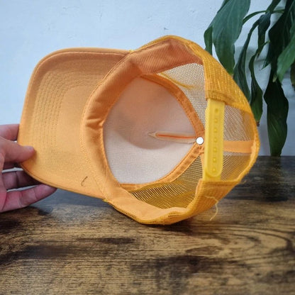 Vintage American Trucker Hat Snapback cap one size adjustable mustard yellow the barnyard