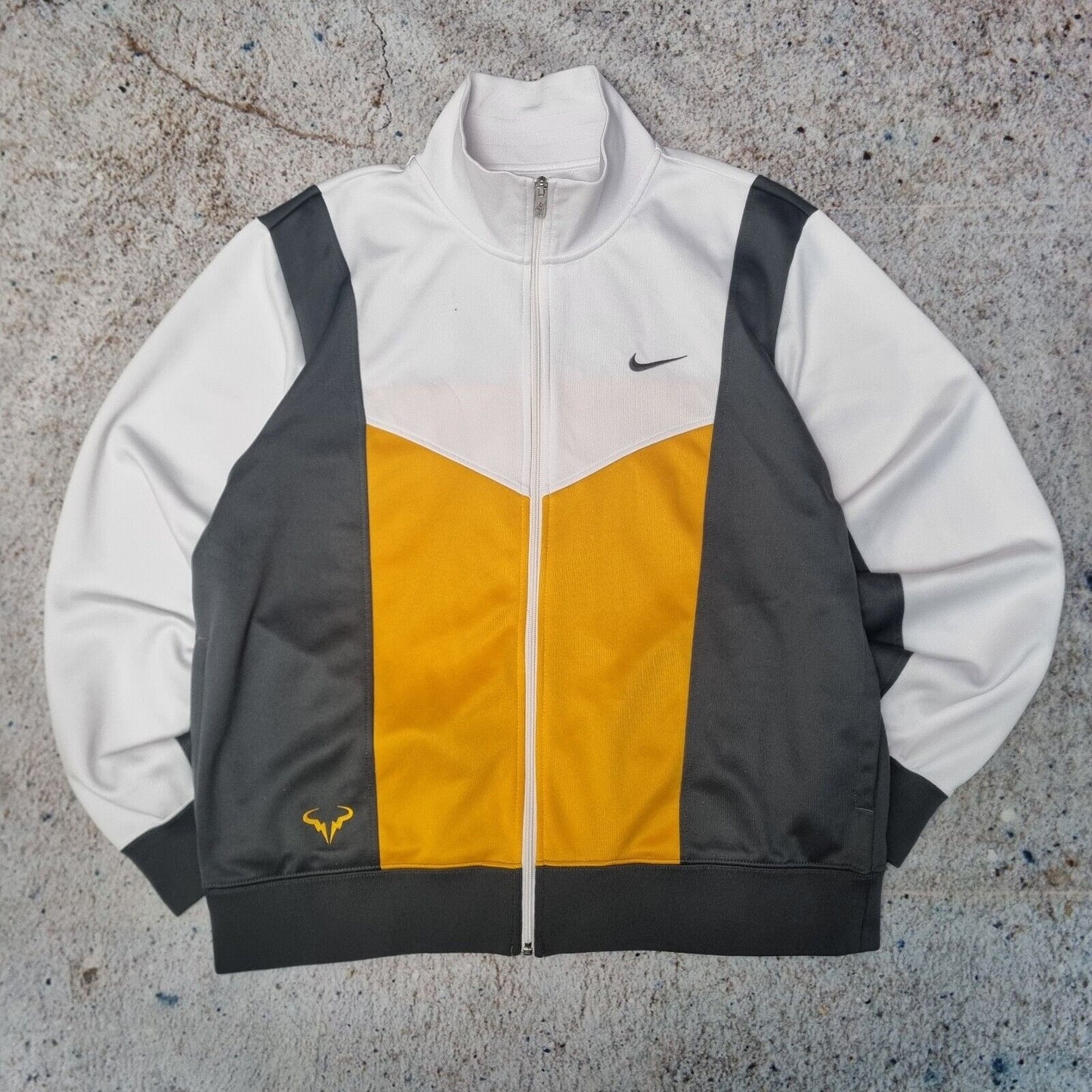 Nike Rafa Nadal 2010 World Tour Jacket, Size XL White Yellow Grey
