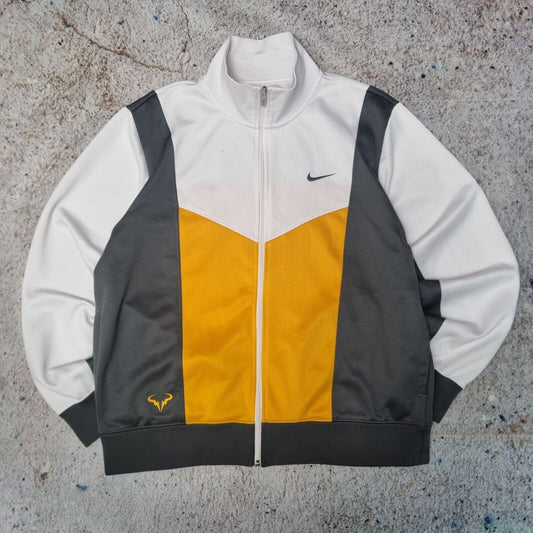 Nike Rafa Nadal 2010 World Tour Jacket, Size XL White Yellow Grey