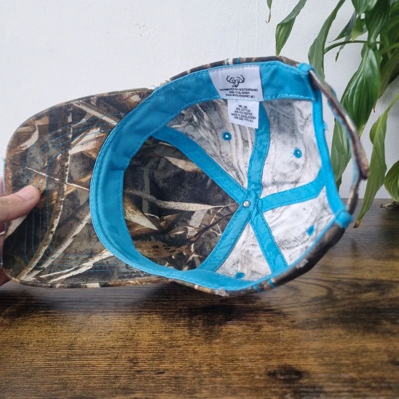 Realtree womens baseball Hat Snapback cap one size adjustable khaki blue y2k