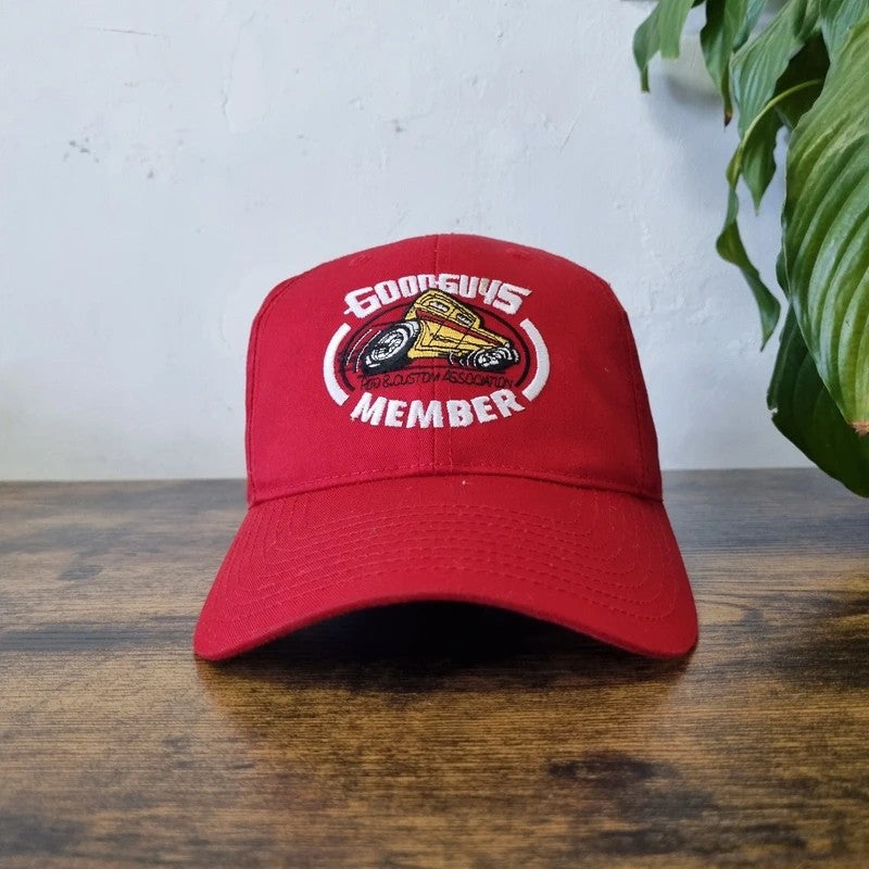 Vintage American Baseball Hat Snapback cap one size red good guys member car