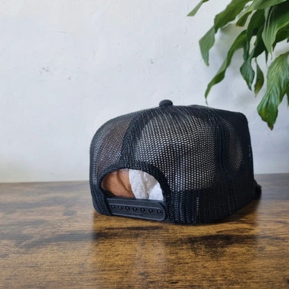 Vintage American Trucker Hat Snapback cap one size adjustable Nelson Black