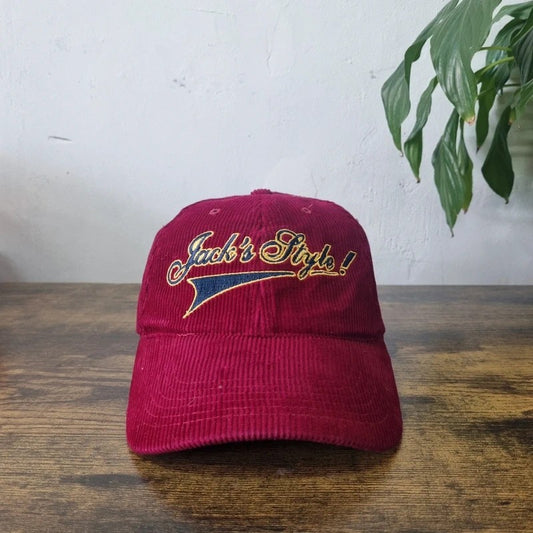 Vintage American Baseball Hat Snapback cap one size adjustable burgundy Jack's style