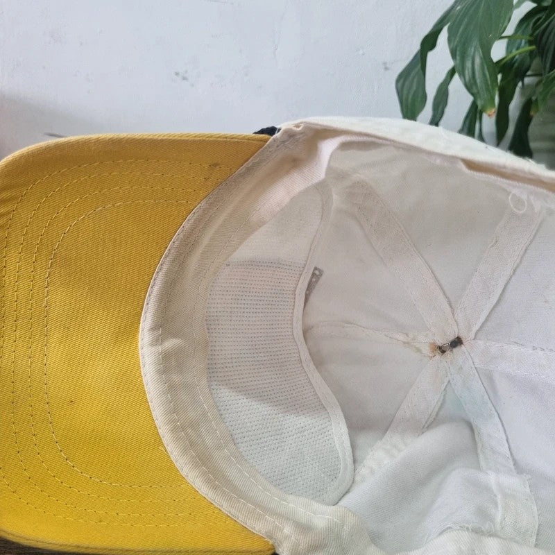 Vintage American Trucker Hat Snapback cap one size white yellow cozumel island mexico