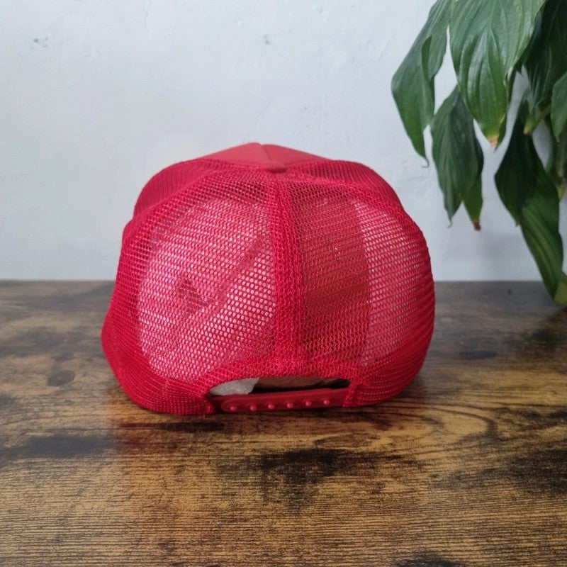 Vintage American Trucker Hat Snapback cap one size adjustable red Detroit Grand Prix racing