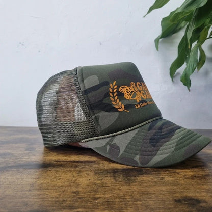 American Baseball Hat Snapback cap one size green camo Gabble Gabble chicken