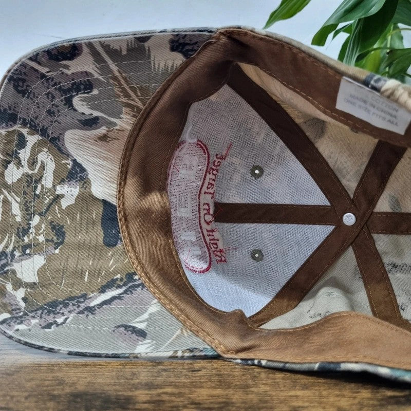 Vintage American Baseball Hat Snapback cap one size adjustable beige realtree camo foodshow 2007