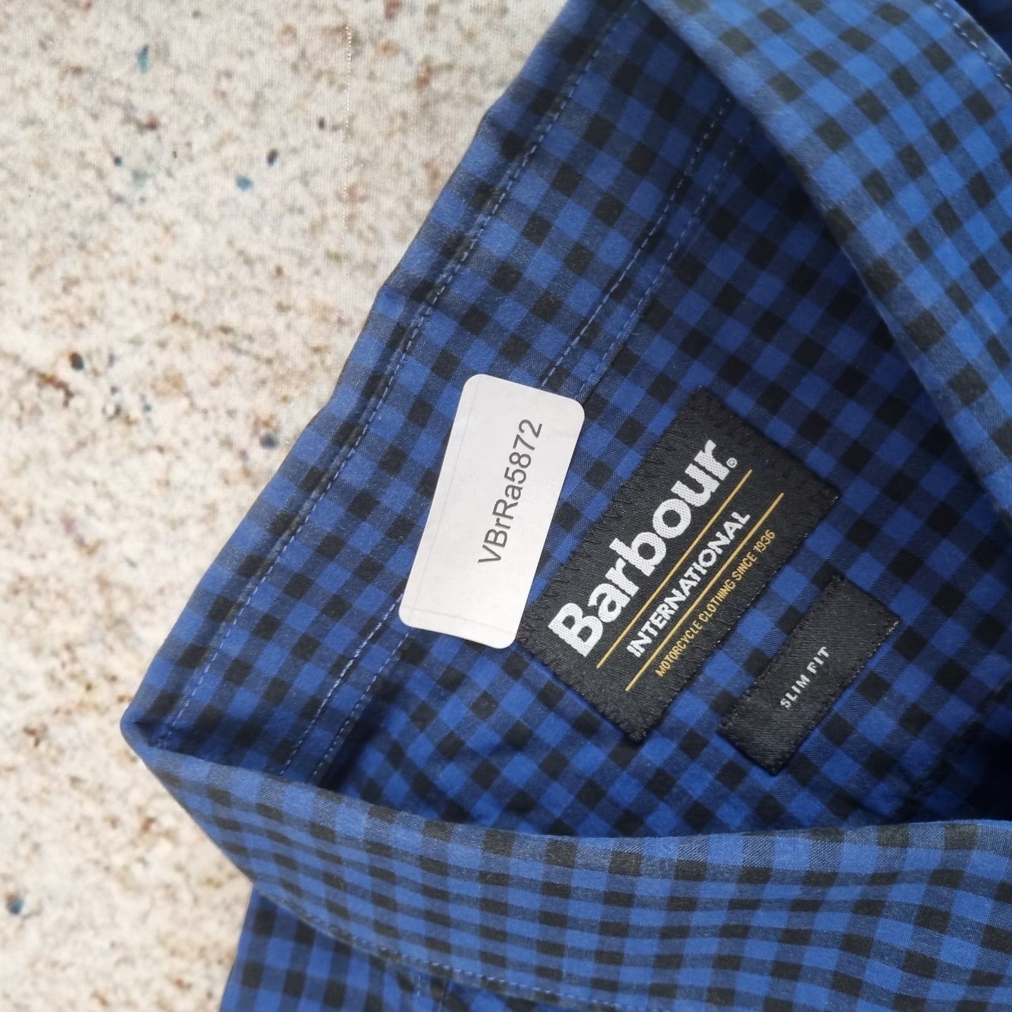 Barbour INTERNATIONAL SHIRT SLIM FIT CHECK GINGHAM - Blue - Size XL
