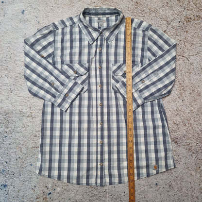 Carhartt SHIRT 3/4 SLEEVE WOMENS CHECK - Blue - Size L