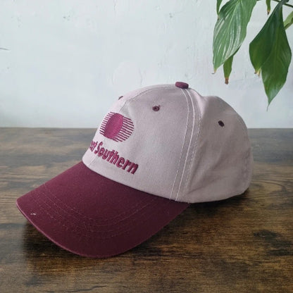Vintage American Baseball Hat Snapback cap one size adjustable burgundy Great Southern