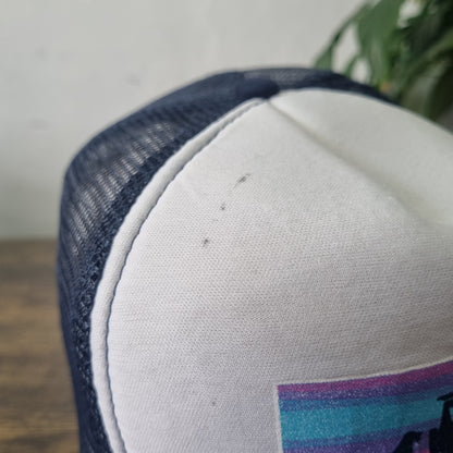 Vintage American Trucker Hat Snapback cap one size adjustable navy white Suf sty