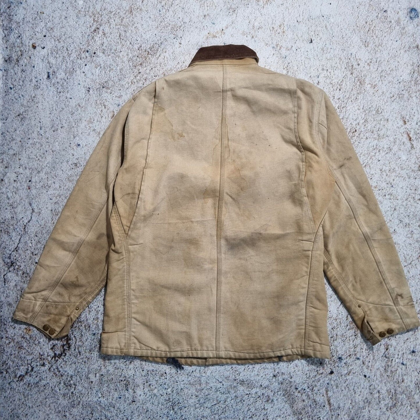 Carhartt Michigan Jacket Blanket Lined Beige Brown Men's Size 44 Tall Large