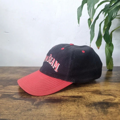 Vintage American baseball Hat Snapback cap one size adjustable black red Jim beam