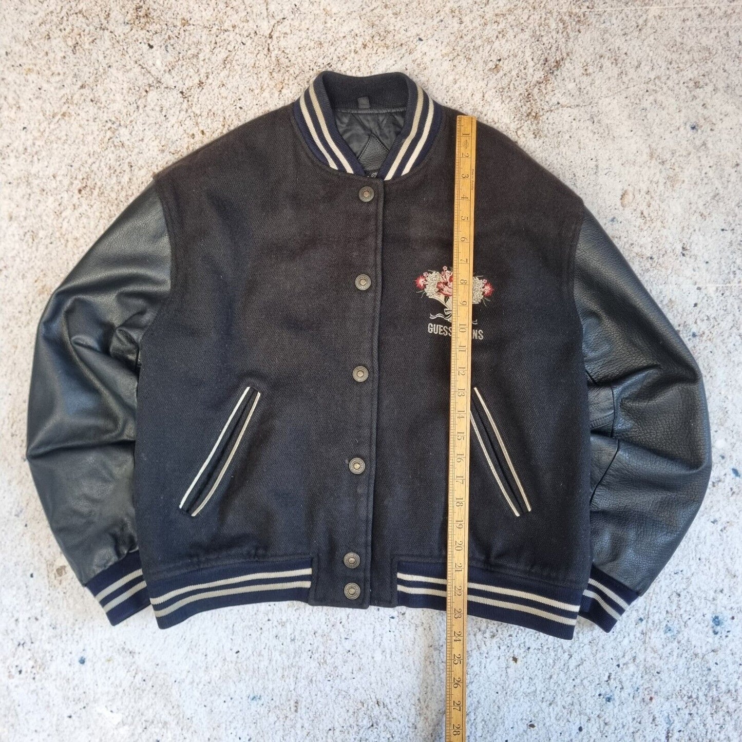 Guess Varisty Jacket Leather Jacket Womens Medium Marciano Edition Floral