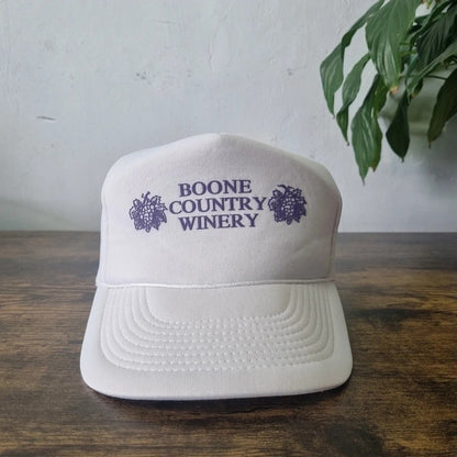 Vintage American Trucker Hat Snapback cap one size adjustable white bonne country winery