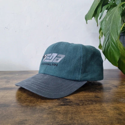 Vintage American Baseball Hat Snapback cap one size adjustable green grey Cow Eda lichtfield