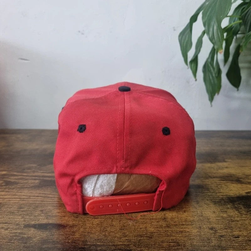 Vintage American Baseball Hat Snapback cap one size red excavating