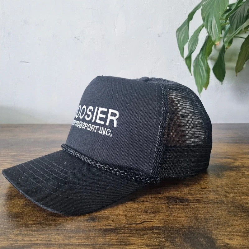 Vintage American Trucker Hat Snapback cap one size adjustable black Hoosier