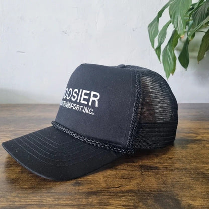 Vintage American Trucker Hat Snapback cap one size adjustable black Hoosier