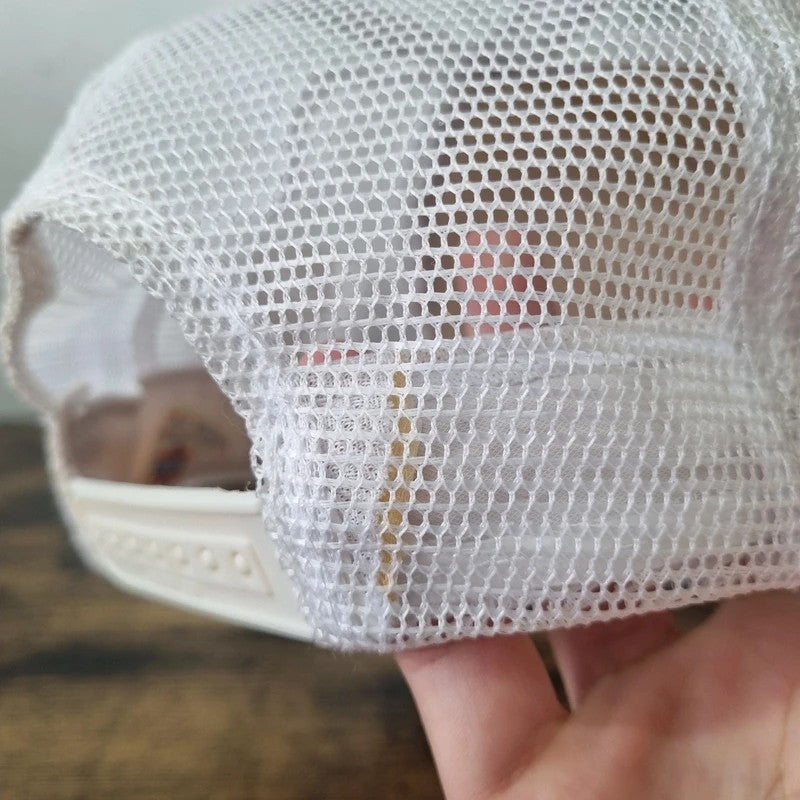 Vintage American Trucker Hat Snapback cap one size adjustable white winroc construction