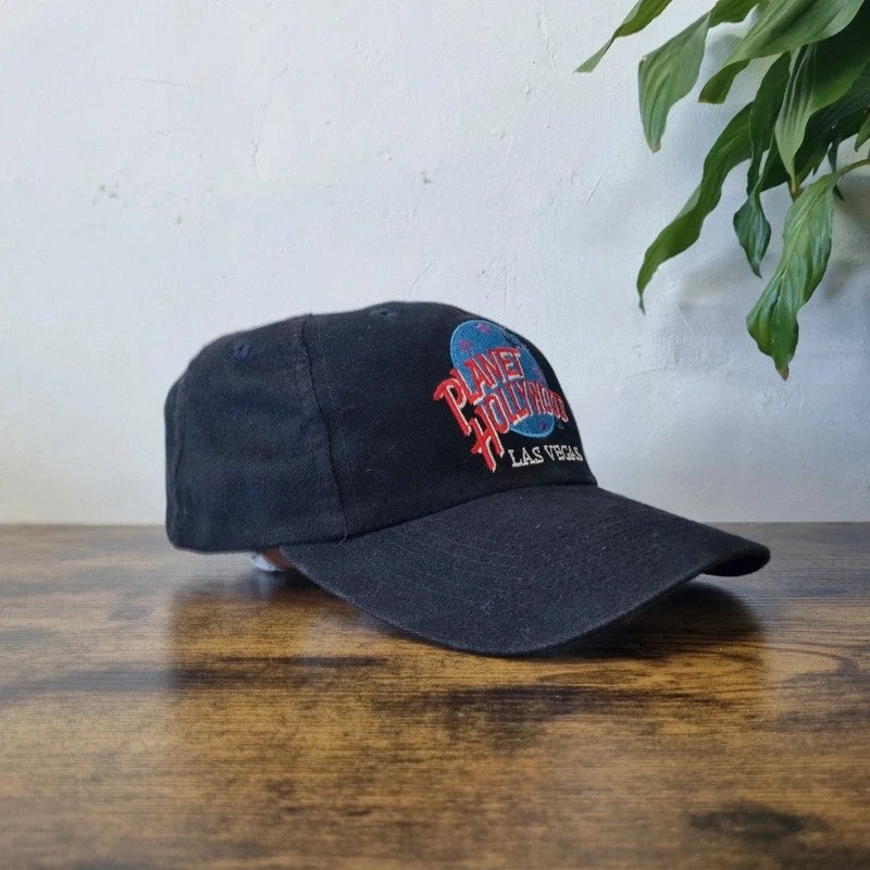 Vintage American Baseball Hat Snapback cap one size black planet Hollywood las vegas
