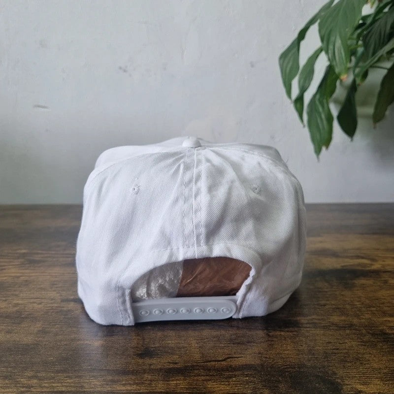 Vintage American Trucker Hat Snapback cap one size adjustable white texts A&m