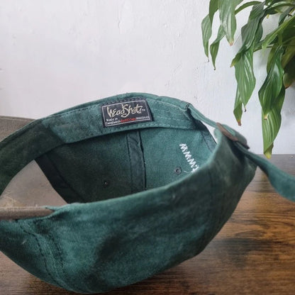 Vintage American baseball Hat Snapback cap one size adjustable dark green khaki farm family