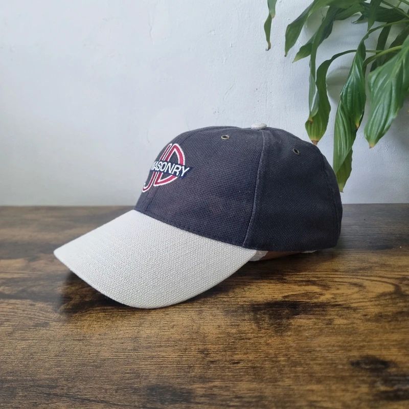 Vintage American baseball Hat Snapback cap one size adjustable navy grey jd masonry