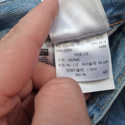 Levi's 501 Jeans Straight Leg Button Fly Red Tab Stonewash Size W38 L30 Blue