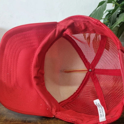 Vintage American Trucker Hat Snapback cap one size adjustable red KCA Drilling