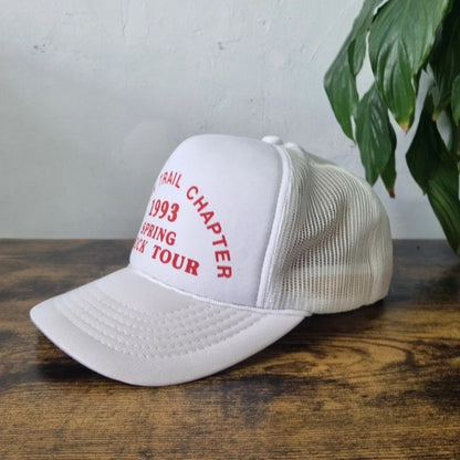 Vintage American Trucker Hat Snapback cap one size adjustable white truck tour 93