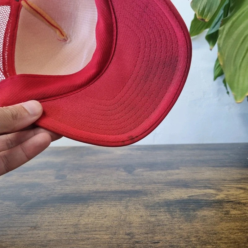 Vintage American Trucker Hat Snapback cap one size adjustable red MF massey fergeson