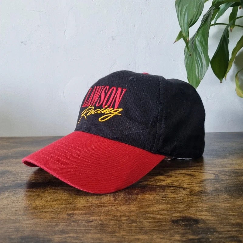 Vintage American Baseball Hat Snapback cap one size adjustable black red lawson racing