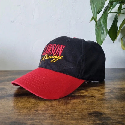 Vintage American Baseball Hat Snapback cap one size adjustable black red lawson racing