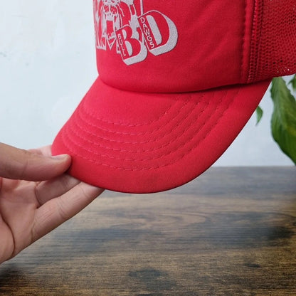 Vintage American Trucker Hat Snapback cap one size adjustable red Mexico Bull dawgs