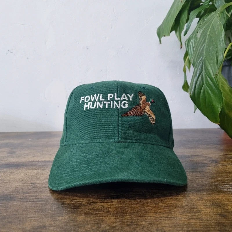 Vintage American Baseball Hat Snapback cap one size adjustable green fowl play pheasant