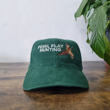 Vintage American Baseball Hat Snapback cap one size adjustable green fowl play pheasant