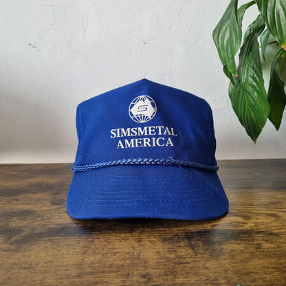 Vintage American Trucker Hat Snapback cap one size adjustable blue Simsmetal