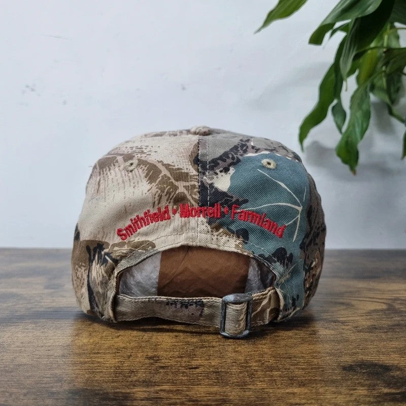Vintage American Baseball Hat Snapback cap one size adjustable beige realtree camo foodshow 2007