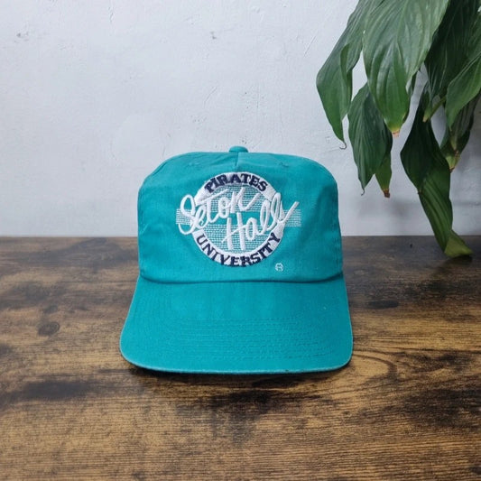 Vintage American Trucker Hat Snapback cap one size adjustable turquoise green pirates University