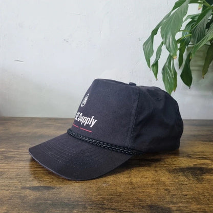 Vintage American Trucker Hat Snapback cap one size adjustable faded black GE supply