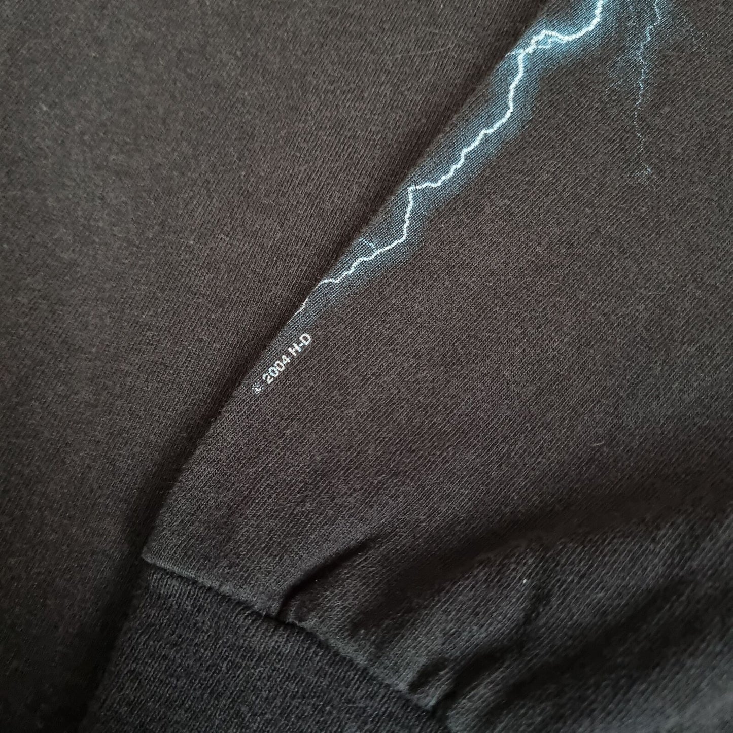 Harley Davidson Biker Blue Lightning Long sleeve shirt Mens 04 - Black - Size L