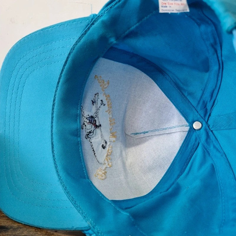Vintage American Trucker Hat Snapback cap one size blue bi state helicopter