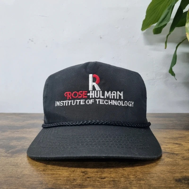 Vintage American Trucker Hat Snapback cap one size institute of technology black