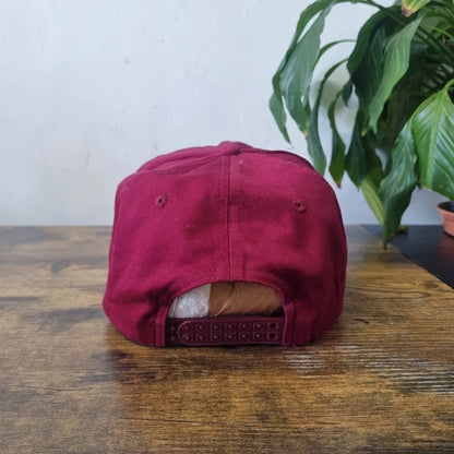 Vintage American Trucker Hat Snapback cap one size adjustable burgundy st. Thomas