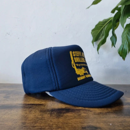 Vintage American Trucker Hat Snapback cap one size adjustable navy drillers