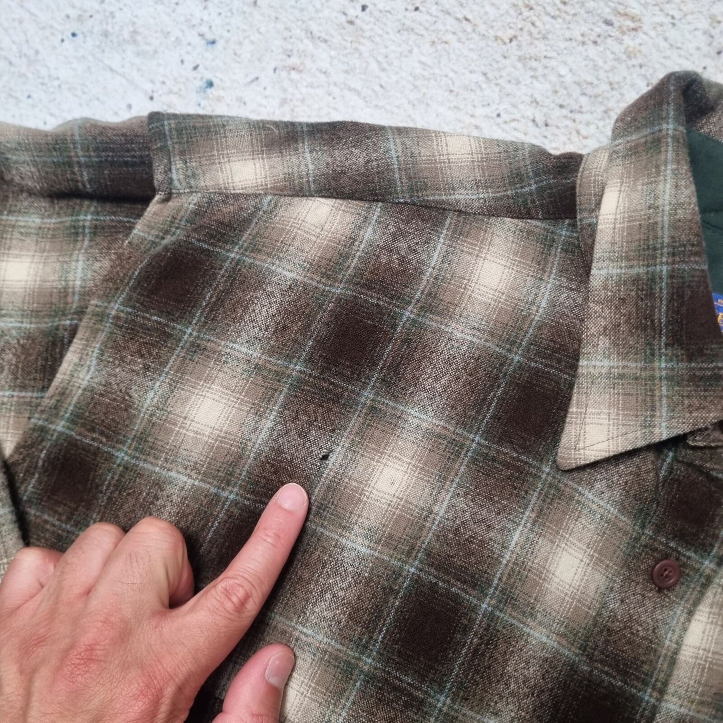 Pendleton Shirt Mens Checkered 100% Virgin Wool Flannel Button Up Brown Size XXL