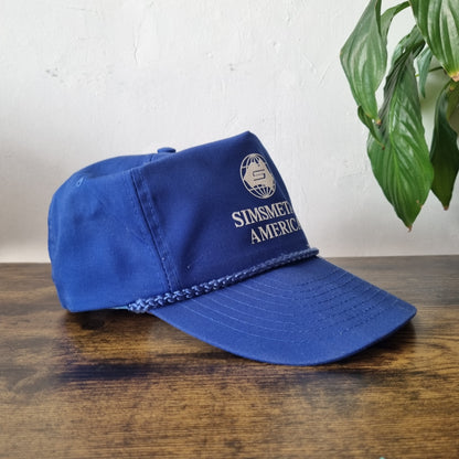 Vintage American Trucker Hat Snapback cap one size adjustable blue Simsmetal