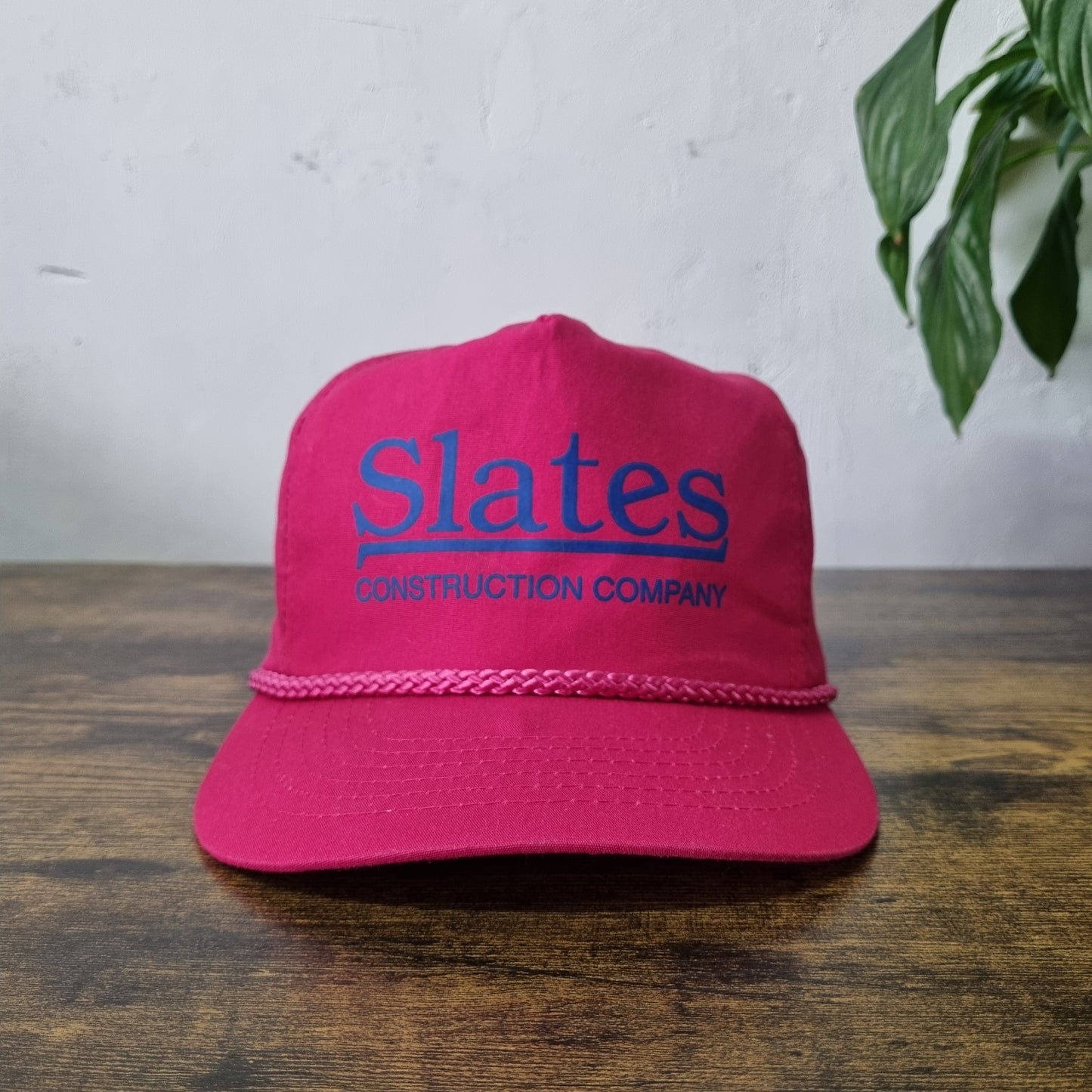 Vintage American Trucker Hat Snapback cap one size red Slates construction
